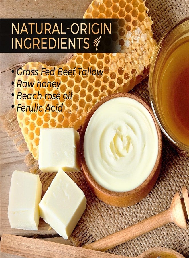 QOOQ 100% Grass Fed Beef Tallow for Skin with Raw Honey & Beach Rose Oil - for Sensitive & Eczema Skin - Natural Face/Body Butter + Lip Balm, Coffee, 1.3 oz - Image 4